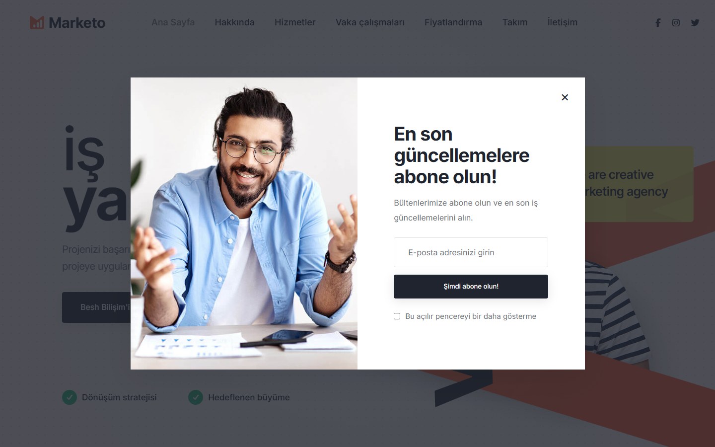 Pazarlama tema önizlemesi