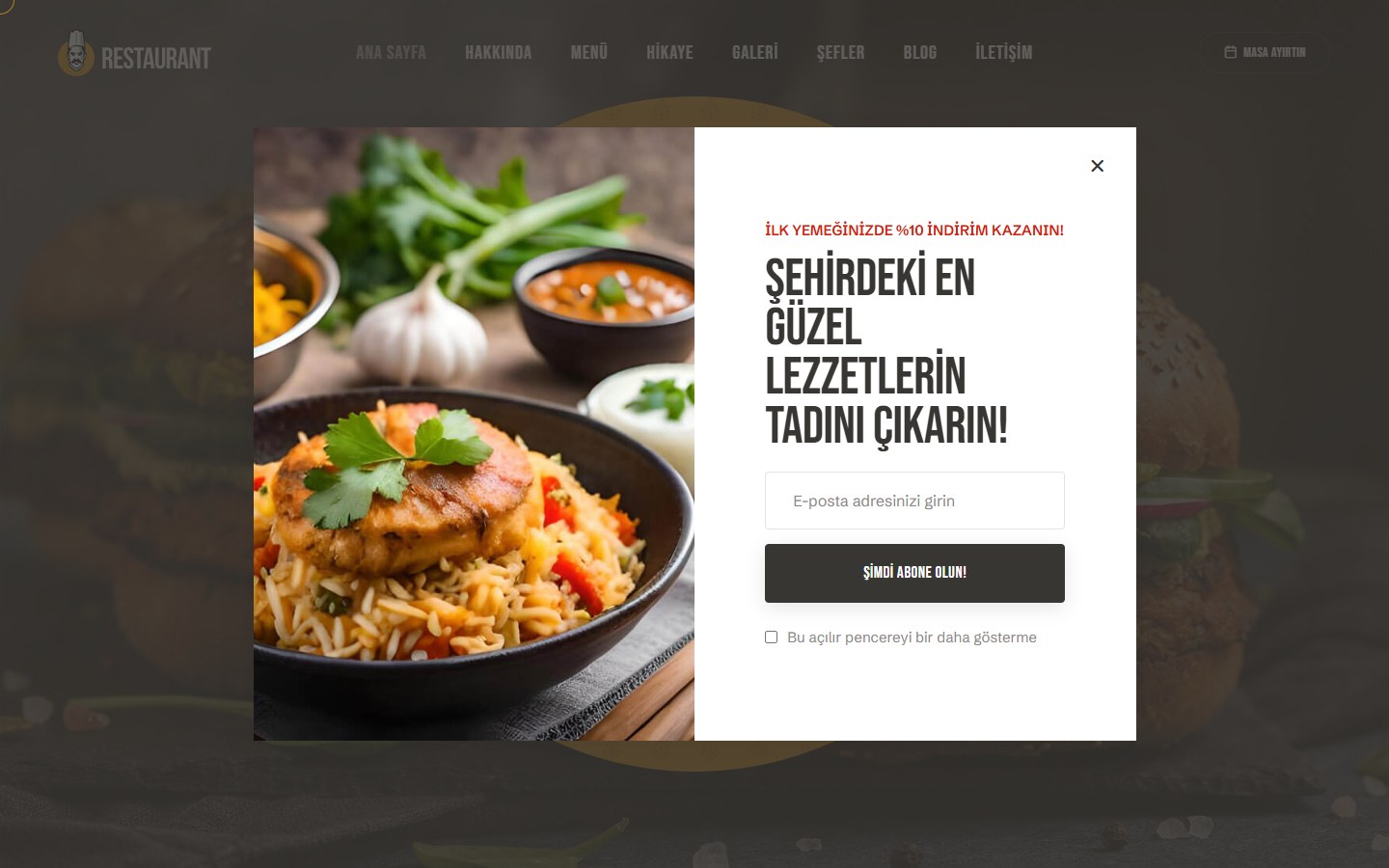 Restoran tema önizlemesi